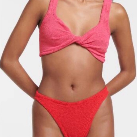 New Hunza g Juno twisted bikini set in hot pink/red one size - Picture 11 of 11